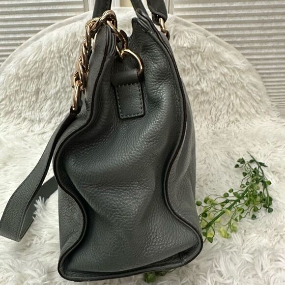 Michael Kors Classic Hamilton Gray Pebbled Leather Shoulder/Hand Satchel Large - Picture 5 of 10